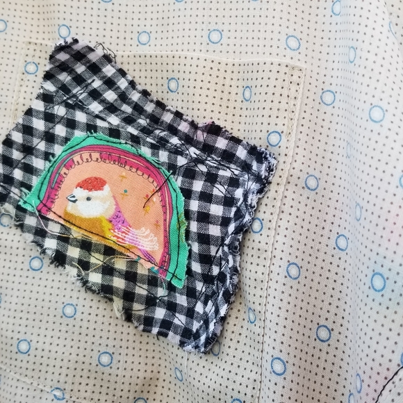 ArtWear Kimono Shirt Dress Upcycled Boho Handmade - Picture 4 of 8